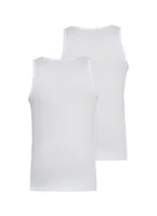 Erkek Atlet 2li Paket Loose Fit Beyaz BlackSpade 9225  Beyaz detay görünüm