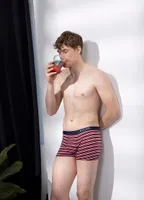 Erkek Boxer 2li Paket Stripes Kırmızı BlackSpade 9551  Kırmızı