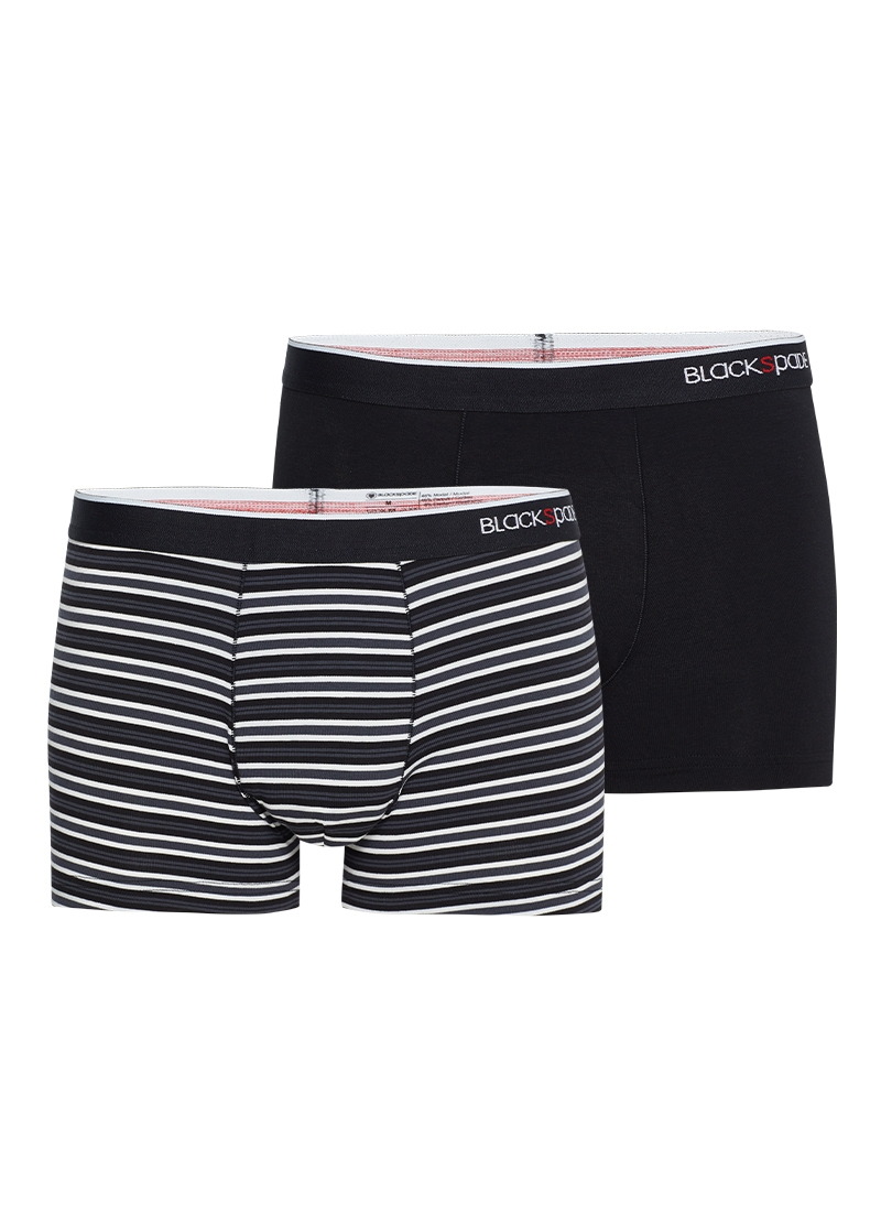 Erkek Boxer 2li Paket Stripes Siyah BlackSpade 9551