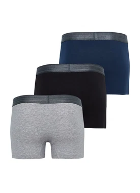 Black Spade 3lü Basics Erkek Boxer Gri Lacivert Siyah Black Spade 9472 - Alternatif Görünüm