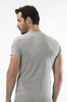 Erkek Kısa Kollu T-shirt Cacharel 1307 Gri detay görünüm