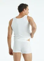 Erkek Organik Pamuk Elastan Boxer BlackSpade 9481 Beyaz detay görünüm