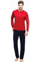 Erkek Pamuklu Uzun Kol Pijama Takımı U.s Polo Assn. 17384 Bordo görsel 4