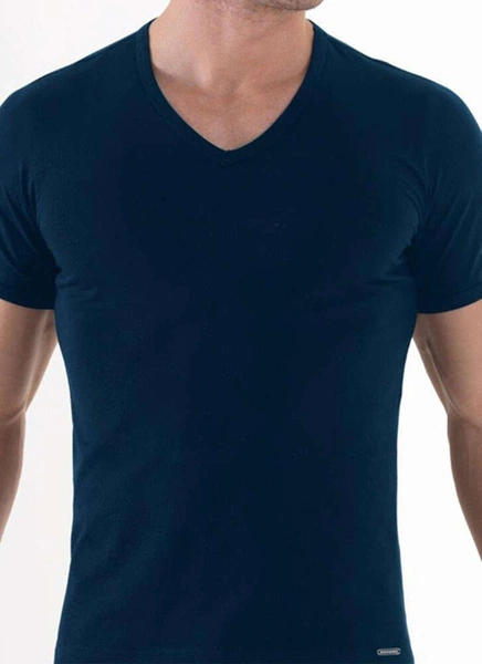 Erkek T-Shirt Silver Lacivert BlackSpade 9308