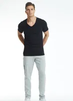 Erkek Tshirt V Yaka Tender Cotton Siyah BlackSpade 9239  Siyah detay görünüm