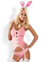 Fantezi Tavşan Kız Jartiyerli Kostüm For Dreams 8360 Pembe