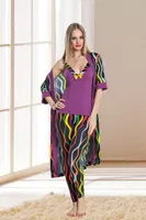 Gecelik Sabahlık Pijama Takım Lady 13857 Mor detay görünüm