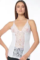 Göğüs Dantel İşlemeli Kadın Beyaz Atlet KB2580 Beyaz