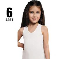 Güryıldız Kız Çocuk Geniş Askılı Saten Atlet 6Lı Güryıldız 27215