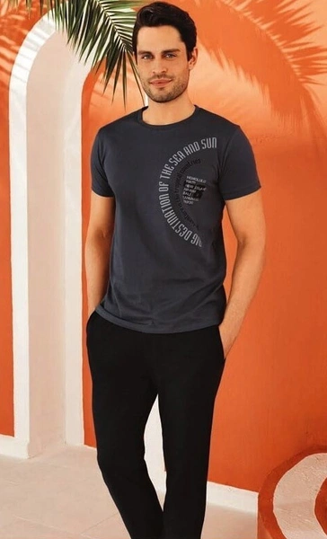 Kısa Kollu Erkek Pijama Takımı Güryıldız 5450