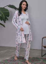 Anıl Hamile Sabahlık, T-Shirt ve Pantolon Takım Anıl 5651