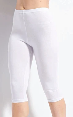 Kolcu Kadın Kapri Tayt Lycralı Beyaz Kolcu KB3020
