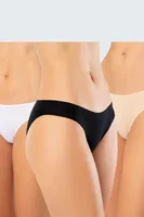 Likralı Pamuklu Bikini Külot 3Lü Paket Türen 924 Beyaz - Siyah - Ten Beyaz-Siyah-Ten