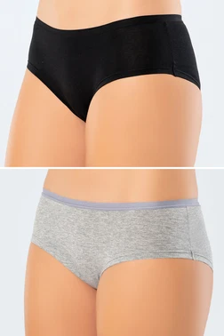 Türen Likralı Pamuklu Renkli Hipster 2Li Paket Türen 918/siyah-gri