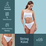 Kadın String Külot Elite Life 820 Beyaz görsel 4