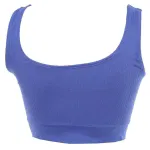 Kalın Askılı Pedsiz Fitilli Crop Fit Büstiyer Form Angel 5700 İndigo detay görünüm