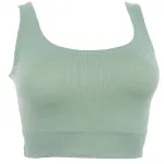 Kalın Askılı Pedsiz Fitilli Crop Fit Büstiyer Form Angel 5700 Haki görsel 7