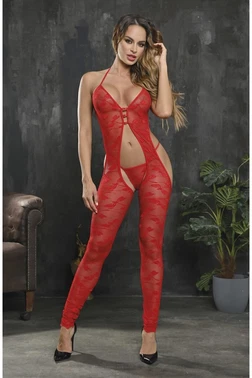 Elawin Kırmızı Kelebek Vücut Çorabı Elawin 9115