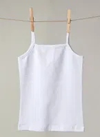 Kız Çocuk Organik Atlet Black Spade 1196 Beyaz