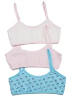 Kız Lycralı Renkli Baskılı Büstüyer 3 Lü Paket Öztaş F4622 Renkli