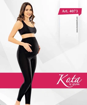 Kota Siyah Kadın Hamile Tayt Kota 4073 - Alternatif Görünüm