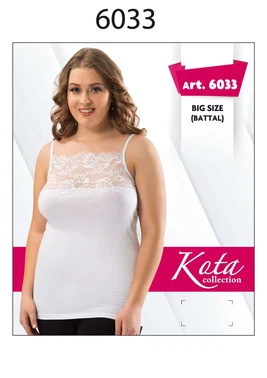Kota Battal Boy İp Askılı Kadın Geniş Dantelli Atlet Kota 6033 - Alternatif Görünüm