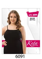 Büyük Beden İp Askılı Kadın Atlet Kota 6091 Siyah detay görünüm