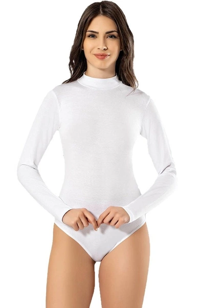 Balıkçı Yaka Uzun Kol Çıtçıtlı Bayan Body Kota 6181