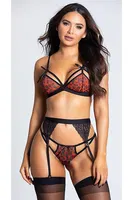 Leopar Desenli Jartiyer Takımı For Dreams 8356 Bordo
