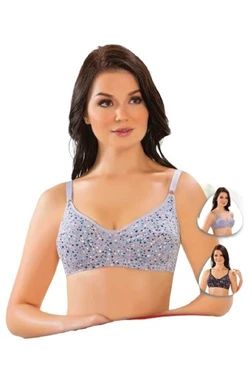 Liza (Layza) Gri Desenli Penye Dikişli Dolgusuz Sütyen Liza 511