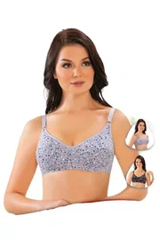 Liza (Layza) Gri Desenli Penye Dikişli Dolgusuz Sütyen Liza 511