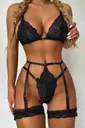 Merry See Fantezi Jartiyer Takım Seksi iç Giyim MS2671-Siyah