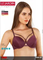 Micro Kaplı Ipli Push-Up Sütyen Le Jardin 7008 Bordo detay görünüm