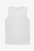 Micro Modal V Yaka Kolsuz T-Shirt Eros ERS053 Beyaz farklı açı