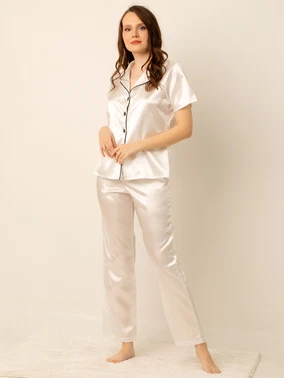 Miorre Miorre Bayan Saten Pijama Takımı - Alternatif Görünüm