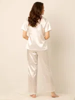 Miorre Bayan Saten Pijama Takımı Ekru görsel 4
