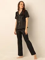 Miorre Bayan Saten Pijama Takımı Dark Mor görsel 9
