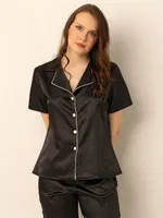 Miorre Bayan Saten Pijama Takımı Dark Mor görsel 12