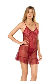 Moongirl Eteği Fırfırlı Transparan Fantazi Gecelik Moongirl 133