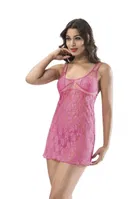 Dantelli Çift Askılı Fantazi Gecelik Moongirl 3048 Şeker Pembe