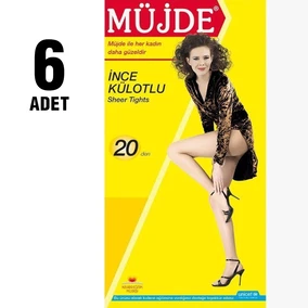 Müjde Müjde 20 Den Sarı Kutu İnce Külotlu Çorap 6'lı MJ08