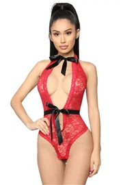 NightLight NightLight Boyun ve Bel Kısmı Fiyonklu Babydoll 3209