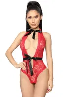 NightLight Boyun ve Bel Kısmı Fiyonklu Babydoll 3209 Kırmızı