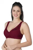 Pedli Dantelli Telli Toparlayıcı Sütyen B Cup Emay 188 B Bordo görsel 5