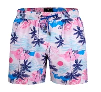 Doreanse Pembe Palmiye Desenli Cepli Deniz Şort Mayo Doreanse 3821