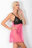Pembe Seksi Gecelik Takımı Phevos 011-003624 Pembe farklı açı