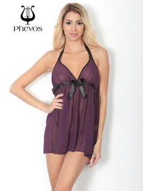 Phevos Phevos Dekolteli Transparan Fantezi Gecelik