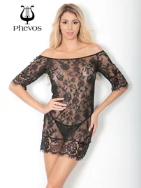 Phevos Phevos Transparan Elbise String Takım