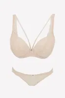 Pierre Cardin 4720 Balenli Dantelli Soft Pushup Sütyen Takım İnci görsel 4
