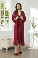 Pierre Cardin 5045 Penye Altılı Çeyiz Seti Bordo detay görünüm